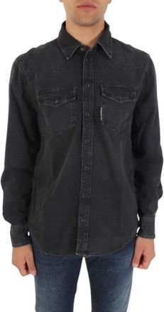 Karl Lagerfeld Denim Overhemd - Heren - Spijkeroverhemden - Zwart - S - Denim - Overhemden