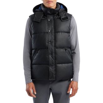 Hunter Chiswell Water Repellent Quilted Puffer Vest in Black at Nordstrom, Size Xx-Large