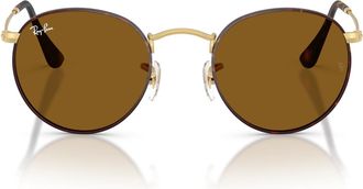 Ray-Ban Round Metal Sunglasses 0RB3447 927533 Tam 50 / Havana Brown/Gold - Brown Lens