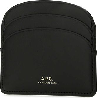 A.P.C. Womens Leather Card Case Black Vache Cases