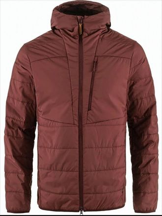 Fjällräven Padded Burgundy Jacket With Quilted Design And Hood