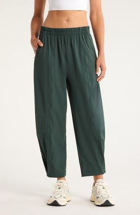 Zella Atlas High Waist Utility Adjustable Ankle Pants in Green Timber at Nordstrom, Size X-Large