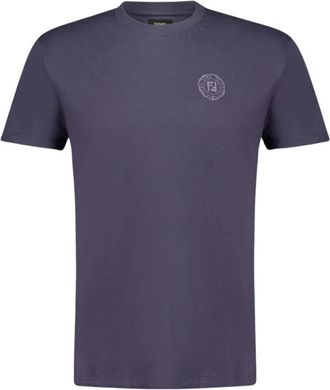Fendi FF Postcards Cotton T-Shirt - Heren - T-shirts - Blauw - L - Katoen - Tops