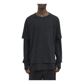 Andrea Ya'aqov T-shirt L/S Dubbellaags - Heren - Tops - Zwart - Maat: S Katoen