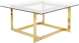 Beliani Mesa de centro vidrio templado dorado