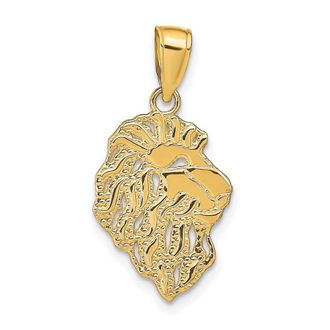 Diamond2Deal 14k Yellow Gold Lion Head Pendant
