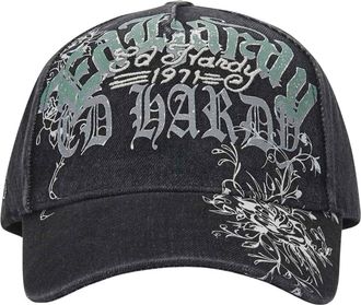 Ed Hardy Gorra Trucker de 6 Paneles G&oacute;tica Floral Distressed - Accessories - unisex - Negro - ONE SIZE