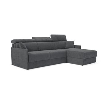 Divani.Store Sof&aacute; esquinero convertible impermeable 272 cm izquierdo antracita