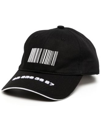 VTMNTS barcode-print baseball cap - men - Cotton - One Size - Black