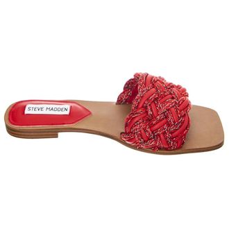 Steve Madden Schoenen, Dames, Rood, 35 1/2 EU, Woven Slider