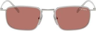 Prada 49mm Pillow Sunglasses in Silver /Bordeaux at Nordstrom