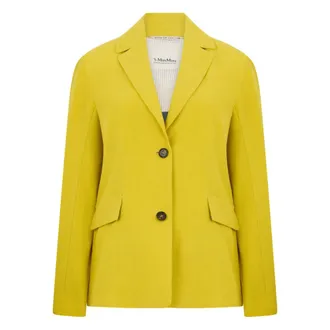 Max Mara Blazers, female, Yellow, Size: XS Single-breasted linen blazer