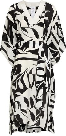 Max Mara Lancia Printed Silk Midi Kaftan Dress - Black - S/M (UK10-12 / M)