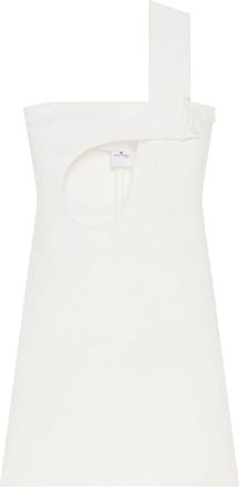 Courrèges Abito in raso con cut-out - Bianco