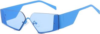 Generic Men Driving Vacation Sunglasses Outdoor Commuter Women Sun Glasses(Blue)