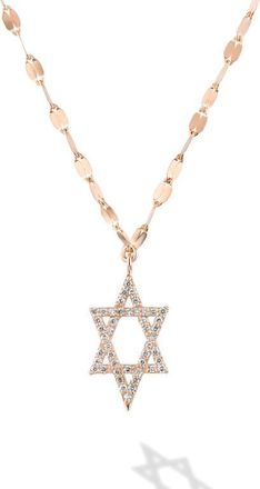 Lana Jewelry 14K Gold Diamond Star of David Pendant Necklace in Rose Gold at Nordstrom, Size 18