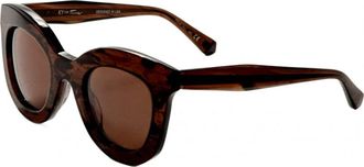 Kate Young for Tura Womens K533-DBR-47 K533 47 DBR Rosalba Sunglasses - Brown - One Size