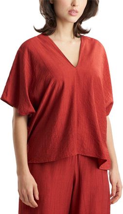Natori Terra Foil Crinkle Caftan Shirt