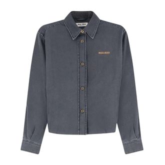 Miu Miu Camisa de Chambray - Blouses & Shirts - Mujer - Negro - M