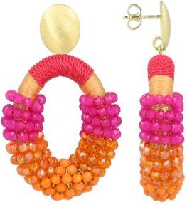 Lott. Gioielli Glassberry Combi Oval Statement Earrings in Fuchsia & Orange in Fuchsia/orange at Nordstrom