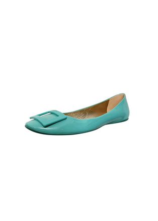 Roger Vivier Turquoise Patent Ballerinas Size 39.5