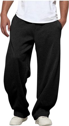 Generic Joggers for Men UK Tracksuit Jogging Bottoms Fleece Joggers Open-Hem Athletic Sweatpants Casual Elasticated Waist Wide Leg Trousers with Pockets Draws