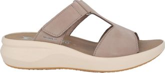 Mephisto Nubuck Leren Sleehak Sandalen - Dames - Sleehakken - Beige - 35 EU - Leer - Schoenen