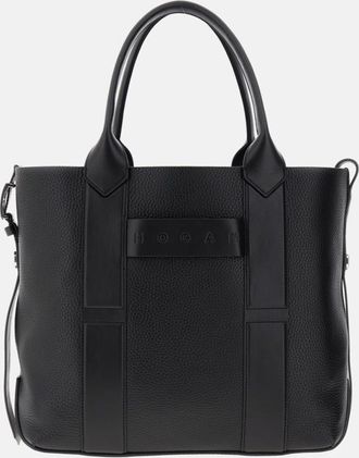 Hogan Black Script Medium Tote Bag