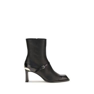 Alexander McQueen Black Lamb Leather Ankle Womens Boots
