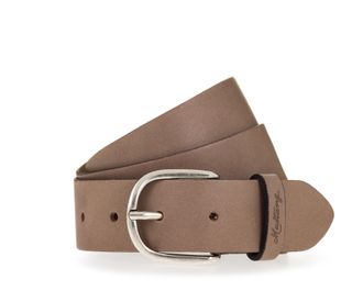 Mustang Lederg&uuml;rtel MUSTANG Madison, Damen, Gr. 100, grau (schwarz taupe), Rindsleder, G&uuml;rtel Lederg&uuml;rtel, Mit gepr&auml;gtem MUSTANG-Logo auf der Schlaufe, 3,5 cm