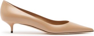 Jimmy Choo London Amelia 35 Smoothed Leather Pumps - Beige