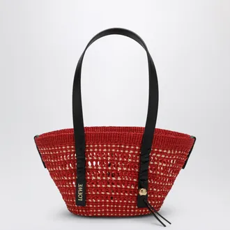 Loewe Small Iraca palm and leather Braid basket bag