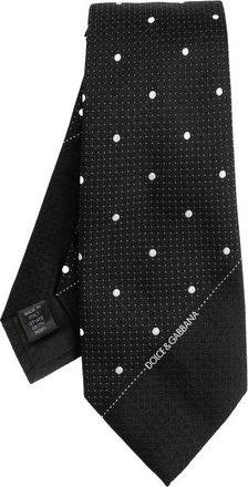 Dolce & Gabbana Zijden stropdas - Heren - Stropdassen - Zwart - ONE Size - Accessoires