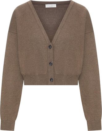 Roberto Collina TAUPE KNIT CROPPED CARDIGAN - Roberto Collina - Woman