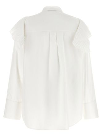 Alberta Ferretti Pleated Ruffle Blouse - White