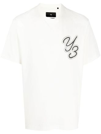 Yohji Yamamoto logo-patch T-shirt - White