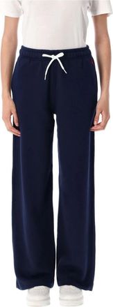Polo Ralph Lauren Wijde Joggingbroek voor Actieve Levensstijl - Dames - Sweatpants - Blauw - XS - Katoen - Broeken