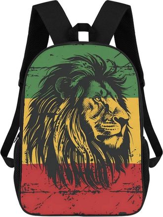 Generic Lion Reggae Jamaica Backpack for Men Women Shoulder Bag Laptop Bag Travel Casual Daypacks 17 Inch