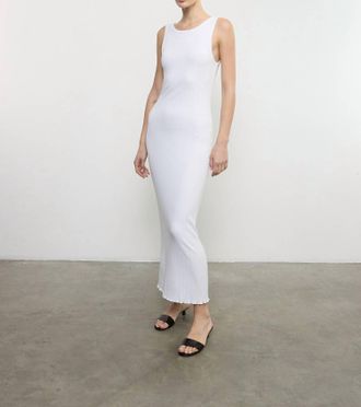 Enza Costa Lettuce Edge Boatneck Dress In White