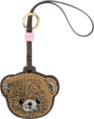 Ganni Accessoires, Dames, Bruin, ONE Size, Leer, Sleutelhangers