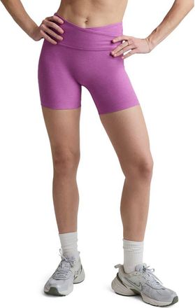 Beyond Yoga Space Dye Leisure Bike Shorts in Fun Fuschia Heather at Nordstrom, Size X-Large