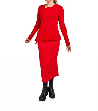 Rundholz Mainline Pullover Top In Cardinal