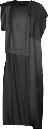Maison Margiela Asymmetrische Gelaagde Jurk - Dames - Casual kleedjes - Zwart - S - Kleedjes