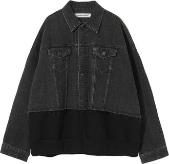 Undercover Giacca denim con inserti - Nero