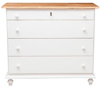 Biscottini International Cassettiera Legno Massello 114x48x99 Cm Cassettiera Shabby Chic Como Cassettiera Vintage 4 Cassetti Credenza Vintage