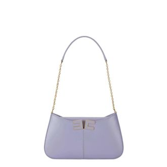 Elisabetta Franchi Shoulder Bags, female, Purple, Size: ONE SIZE Over-the-shoulder Bag with Logo Detail