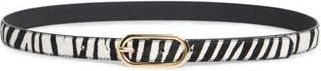 Nordstrom Rack Animal Print Genuine Calf Hair & Faux Leather Belt in Zebra at Nordstrom Rack, Size X-Small