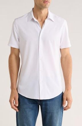 14th & Union Short Sleeve Performance Woven Button-Up Shirt in White at Nordstrom Rack, Size Xx-Large