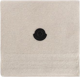 Moncler Wol sjaal - Heren - Wintersjaals - Beige - ONE Size - Wol - Accessoires