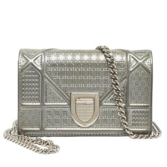 Dior Pre-owned Cross Body Bags, female, Gray, Size: ONE SIZE Pre-owned Vintage Cross Body Bag